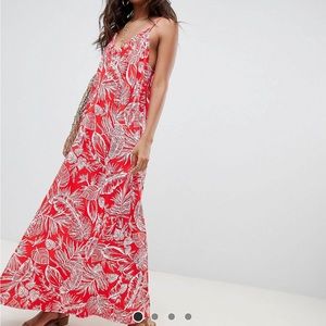 Palm print maxi dress
